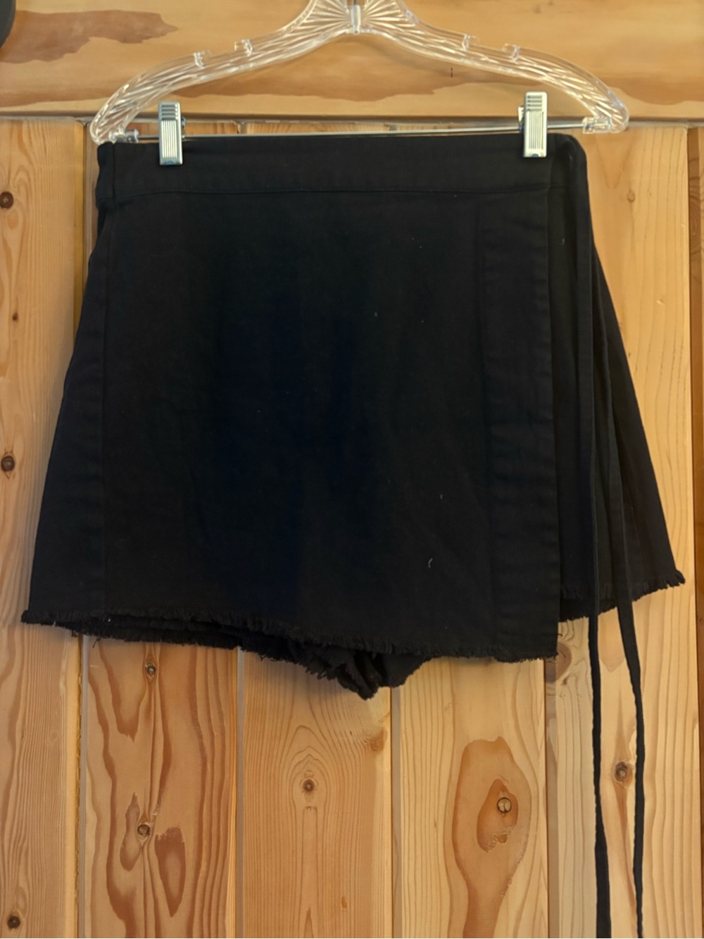 Black Mini Skirt with Frayed Hem